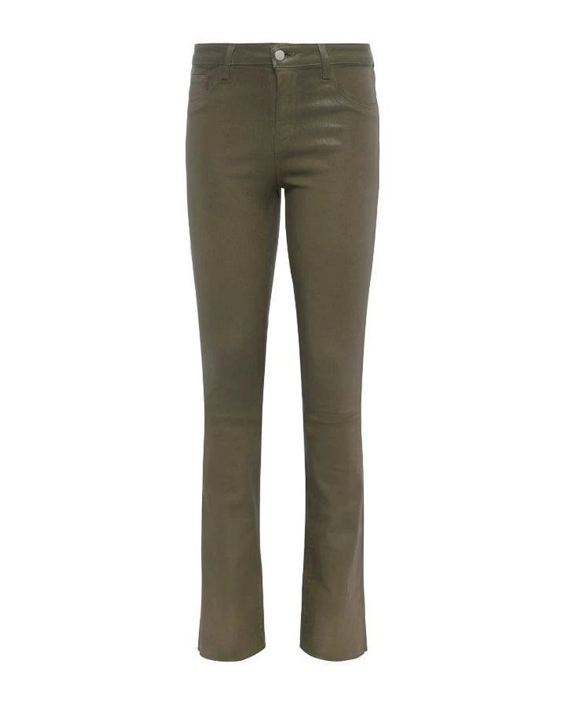 L'Agence Ruth Straight Leg Raw Hem Coated Jeans