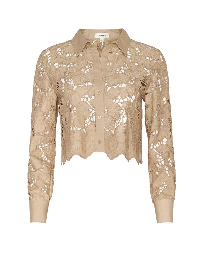 L'Agence Seychelle Lace Cropped Blouse