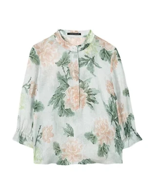 Luisa Cerano Floral Print Ramie Blouse