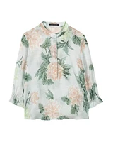 Luisa Cerano Floral Print Ramie Blouse