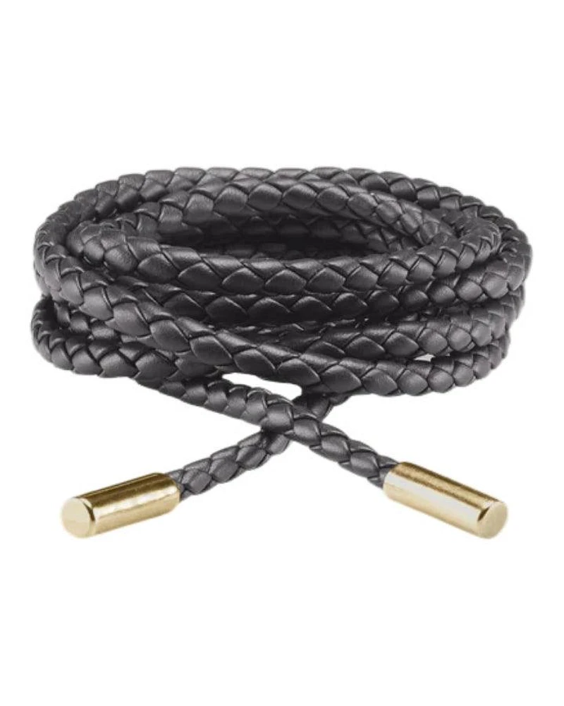 Luisa Cerano Steel Grey Thin Braided Belt