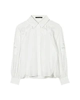 Luisa Cerano Floral Embroidered Cotton Blouse