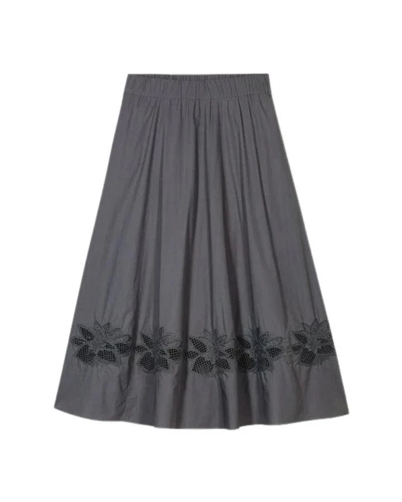 Luisa Cerano Floral Embroidered Skirt