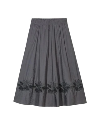 Luisa Cerano Floral Embroidered Skirt