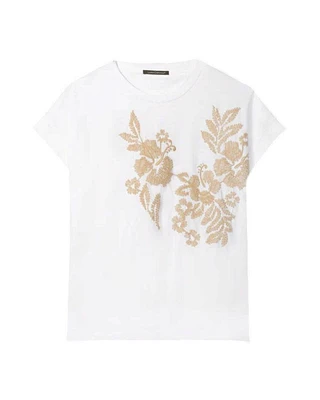 Luisa Cerano Embroidered Floral T-Shirt