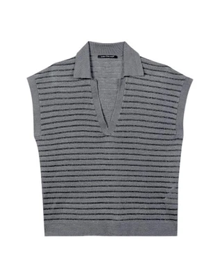 Luisa Cerano Linen Lurex Stripe Polo