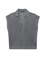 Luisa Cerano Linen Lurex Stripe Polo