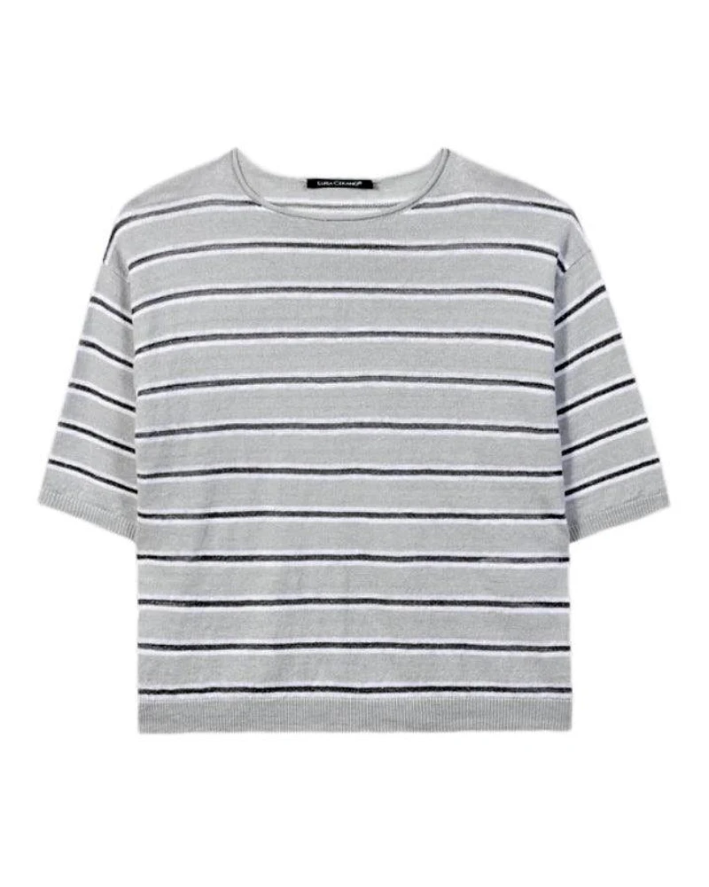 Luisa Cerano Linen Lurex Striped Sweater