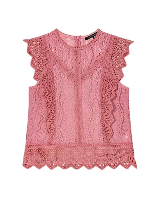 Luisa Cerano Elaborate Sleeveless Lace Top
