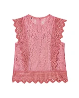 Luisa Cerano Elaborate Sleeveless Lace Top