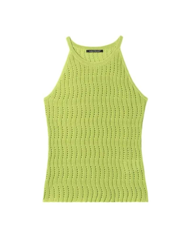 Luisa Cerano Zig Zag Knit Halter Top