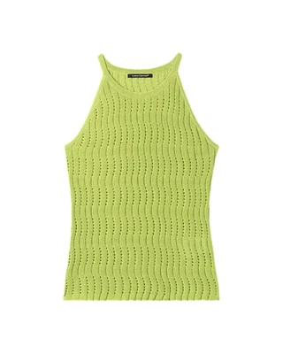 Luisa Cerano Zig Zag Knit Halter Top