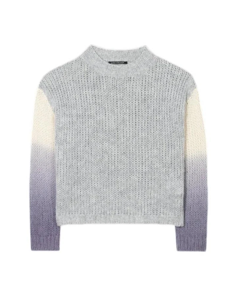 Luisa Cerano Alpaca Ombre Sleeve Knit Pullover
