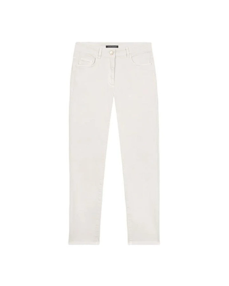 Luisa Cerano Cream Brushed Cotton Ankle Pant