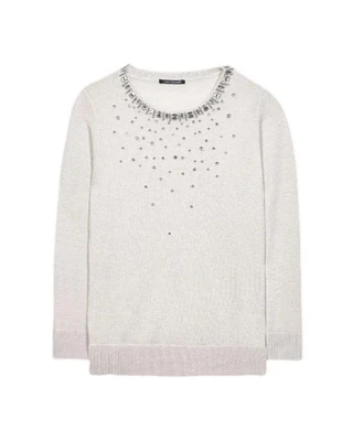 Luisa Cerano Crystal Detail Round Neck Sweater
