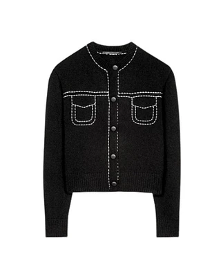 Luisa Cerano Embroidered Contours Cardi