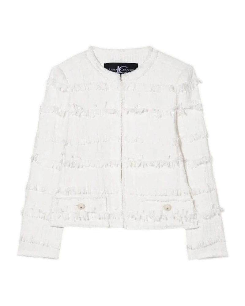 Luisa Cerano Fringed Tweed Jacket