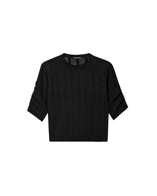 Luisa Cerano Fine Cable-Ajour Knit Sweater