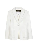 Luisa Cerano Gaberdine Stretch One Button Blazer