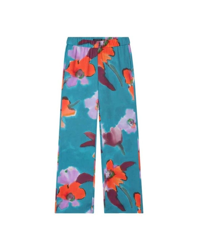 Luisa Cerano Hibiscus Print Wide Leg Pants