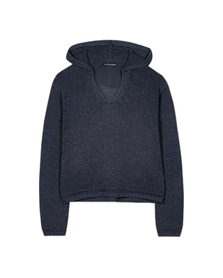 Luisa Cerano Linen Blend Knit Hoodie