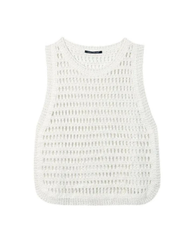 Luisa Cerano Loose Weave Knit Vest