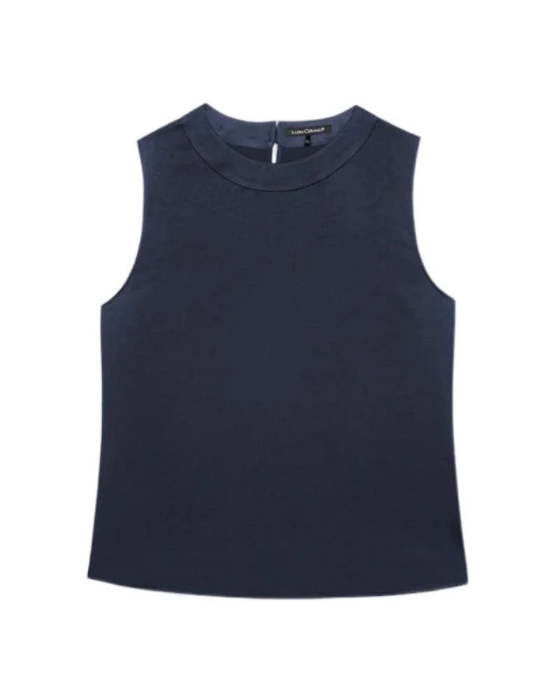 Luisa Cerano Flowing Satin Sleeveless Top