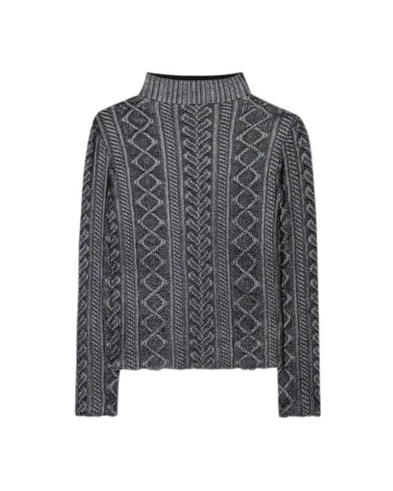Luisa Cerano Glazed Lace Look Knit Pullover