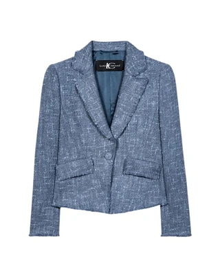 Luisa Cerano Tweed One Button Blazer