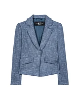 Luisa Cerano Tweed One Button Blazer