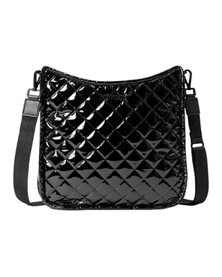 MZ Wallace Black Lacquer Box Metro Crossbody Bag