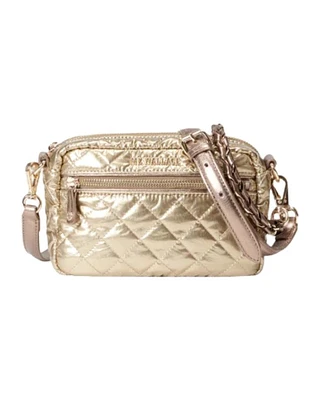MZ Wallace Antique Gold Metallic Mini Crosby Bag