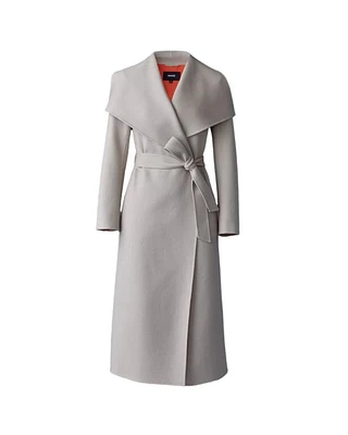Mackage MAI-LST Double Face Wool Stripe Wrap Coat