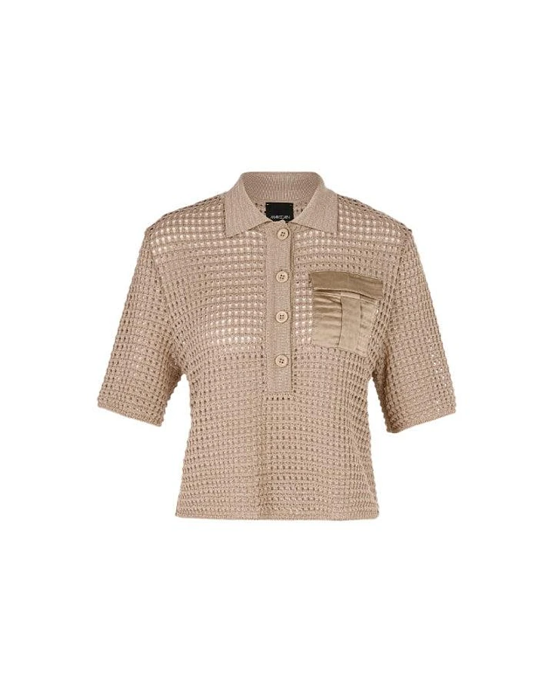 Marc Cain Crochet Open Knit Polo Shirt