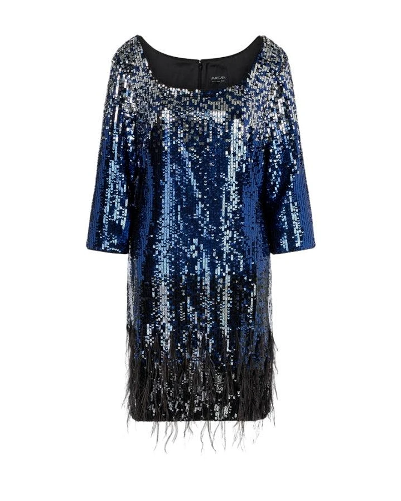 Marc Cain Sequin Dress With Feather Application
