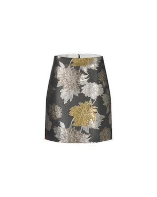 Marc Cain Floral Lurex Mini Skirt