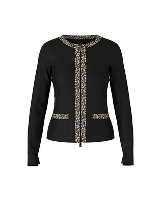 Marc Cain Leopard Trim Zip Jacket