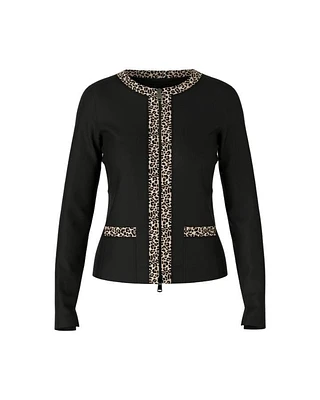 Marc Cain Leopard Trim Zip Jacket