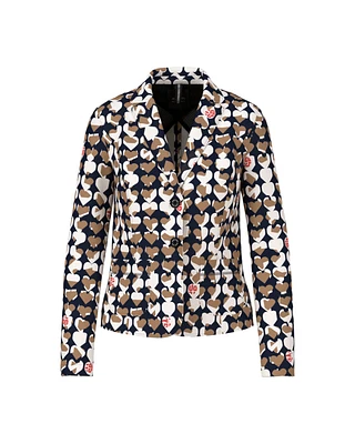 Marc Cain Heart Print Jersey Blazer