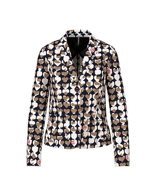Marc Cain Heart Print Jersey Blazer