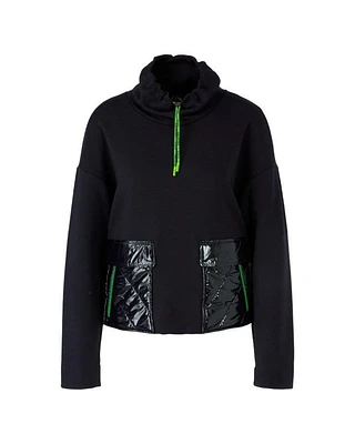 Marc Cain Shiny Quilt Pocket Sweatshirt