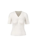 Marc Cain Gathered Chest V-Neck Tee