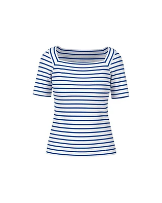 Marc Cain Square Neck Striped Tee