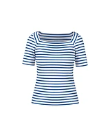 Marc Cain Square Neck Striped Tee