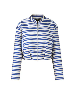 Marc Cain Taffeta Stripe Zip Jacket