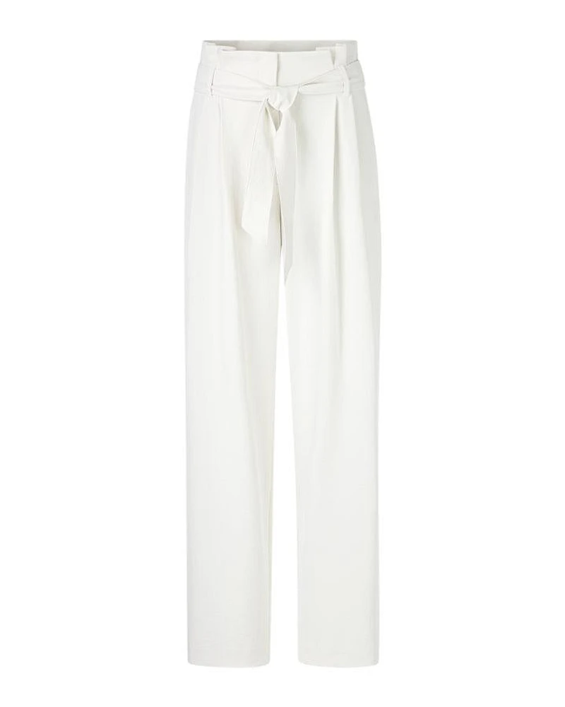Marc Cain Wichita Crepe Belted Pleat Pant Off White