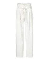 Marc Cain Wichita Crepe Belted Pleat Pant Off White