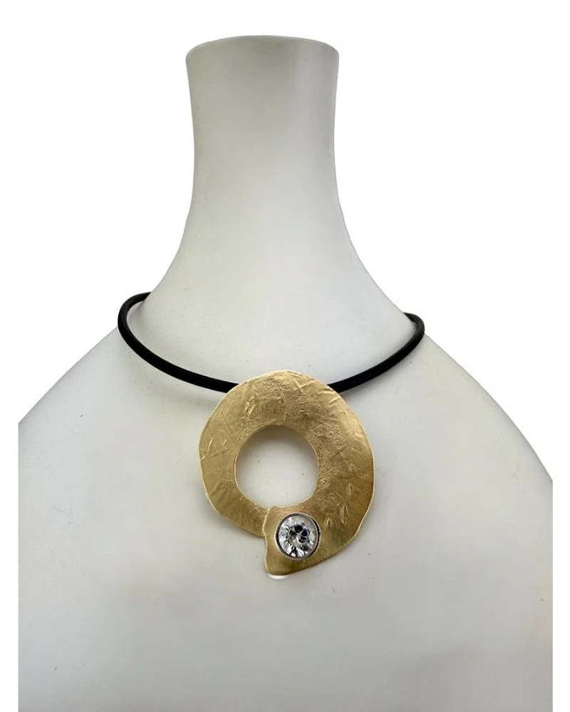 Karyn Chopik Satin Finish Bronze Circle of Life Pendant Necklace