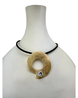 Karyn Chopik Satin Finish Bronze Circle of Life Pendant Necklace