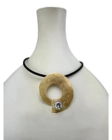 Karyn Chopik Satin Finish Bronze Circle of Life Pendant Necklace